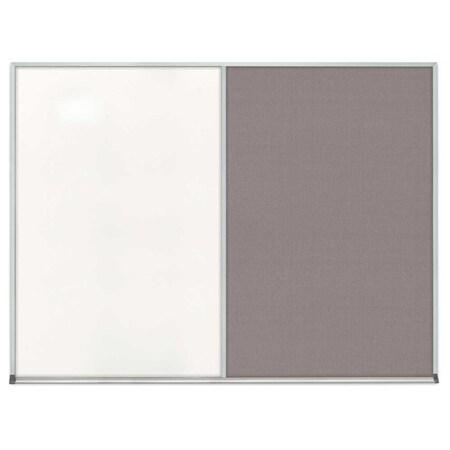 United Visual Products Double Door Radius Corkboard, 48"x36", Sat UV7003RC-SATIN-APRICOT